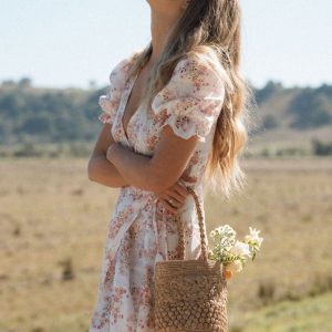 Alice Midi Wrap Dress | Meadow Blush